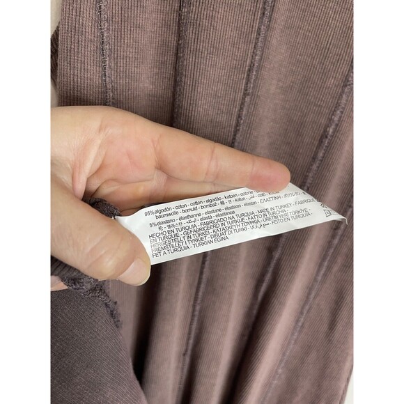 Zara Brown Mocha Dress Womens Small Sleeveless Knit Jersey Maxi High Neck - Picture 5 of 8